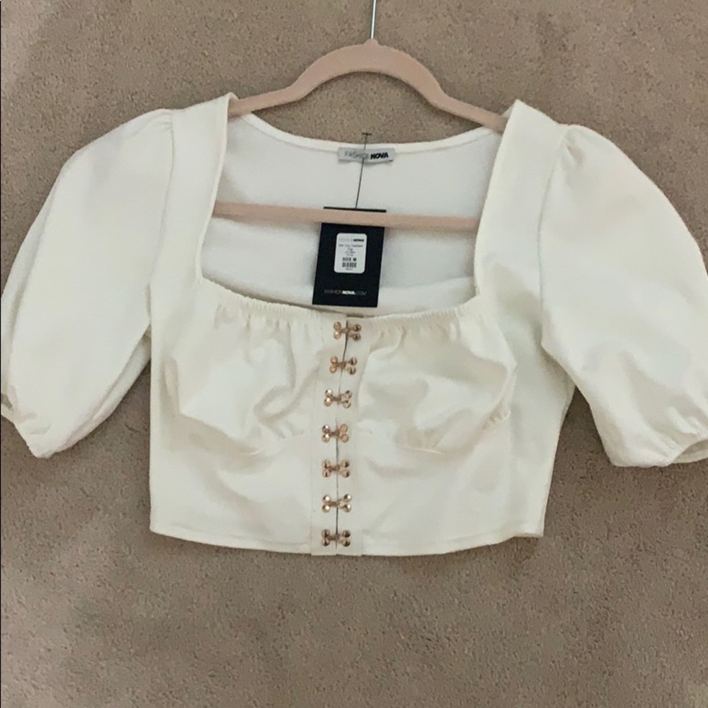 white crop top